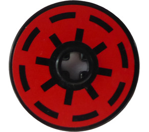 LEGO Black Disk 3 x 3 with Galactic Republic Crest Sticker (2723)