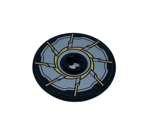 LEGO Black Disk 3 x 3 with Gold Blade Sticker