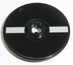 LEGO Black Disk 3 x 3 with Gray Bars Sticker (2723)