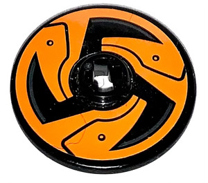 LEGO Zwart Disk 3 x 3 met Oranje Brake Sticker (2723)