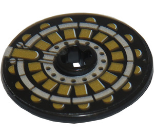 LEGO Zwart Disk 3 x 3 met Rond Ammunition Riem Sticker (2723)