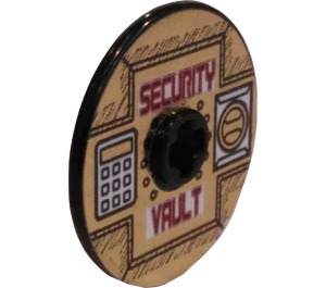 LEGO Black Disk 3 x 3 with Security Vault Door Sticker (2723)