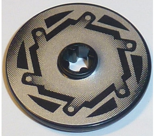 LEGO Black Disk 3 x 3 with Silver Brake Rotor Sticker (2723)