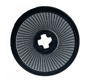 LEGO Black Disk 3 x 3 with Spokes with Black sharp Lines Sticker (2723)