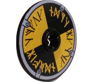 LEGO Black Disk 3 x 3 with Viking Runes Sticker (2723) | Brick Owl ...