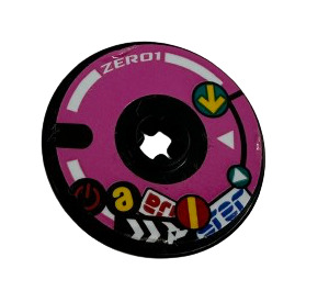 LEGO Noir Disk 3 x 3 avec 'ZERO1' et Rouge Power Button Autocollant (2723)