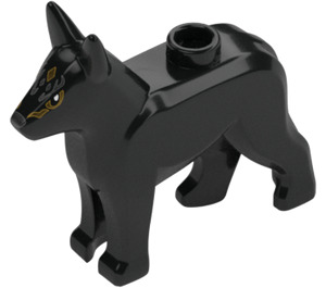 LEGO Black Dog - Alsatian with Gold on face (67725 / 92586)