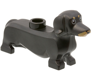 LEGO Черно куче - Dachshund с Тъмен тен Snout и Eyebrows (53075)