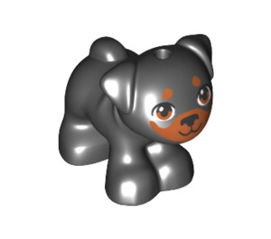 LEGO Zwart Hond - Pug met Flesh Gezicht (30919)