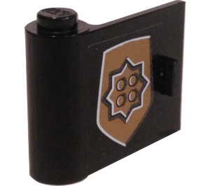 LEGO Black Door 1 x 3 x 2 Left with Police Badge Sticker with Solid Hinge (3189)