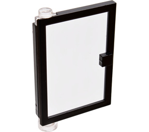 LEGO Black Door 1 x 4 x 5 Left with Transparent Glass (47899)