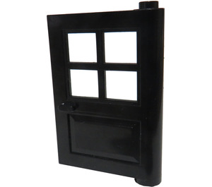 LEGO Black Door 1 x 4 x 5 with 4 Panes with 2 Points on Pivot (3861)
