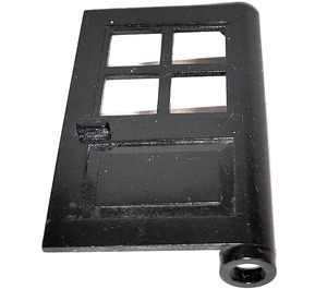 LEGO Black Door 1 x 4 x 5 with 4 Panes with Round Pivot