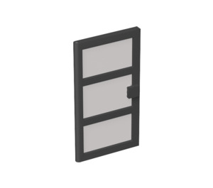 LEGO Black Door 1 x 4 x 6 with 3 Panes and Transparent Black Glass and Handle (76041)