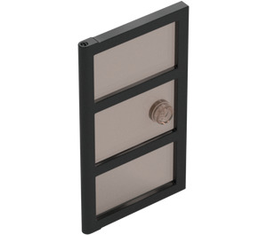 LEGO Black Door 1 x 4 x 6 with 3 Panes and Transparent Black Glass and Stud Handle (35166 / 60797)