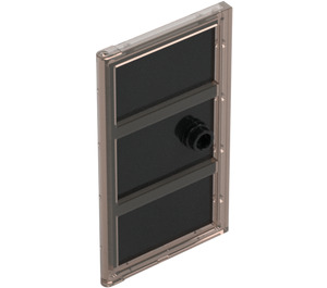 LEGO Black Door 1 x 4 x 6 with 3 Panes and Transparent Black Glass and Stud Handle (35166 / 60797)