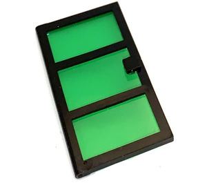 LEGO Noir Porte 1 x 4 x 6 avec 3 Panes et Transparent Green Verre