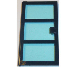 LEGO Black Door 1 x 4 x 6 with 3 Panes and Transparent Light Blue Glass (76041)