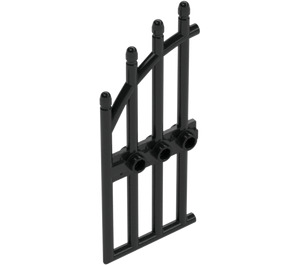 LEGO Sort Dør 1 x 4 x 9 Arched Gate med Bars (42448)