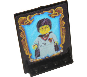 LEGO Zwart Deur 2 x 8 x 6 Revolving met Shelf Supports met Harry Potter Sorcerer's Stone Reflection Sticker (40249)