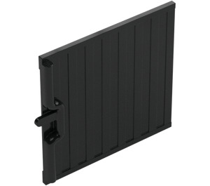 LEGO Black Door 6.5 x 5 Sliding with Vertical Lines Type 1 (4511)