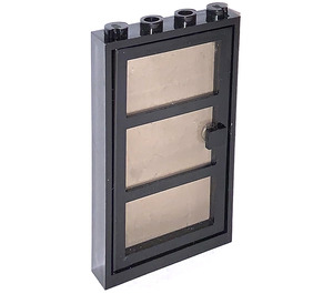 LEGO Nero Door Frame 1 x 4 x 6 with Black Door with Transparent Black Glass