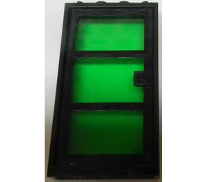 LEGO Black Door Frame 1 x 4 x 6 with Black Door with Transparent Green Glass
