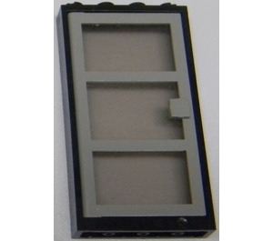 LEGO Schwarz Tür Rahmen 1 x 4 x 6 mit Light Grau Tür mit Transparent Schwarz Glas