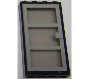 LEGO Black Door Frame 1 x 4 x 6 with Light Gray Door with Transparent Black Glass