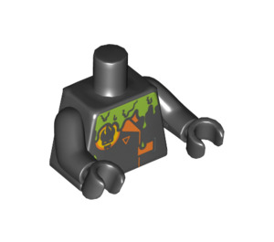 LEGO Zwart Dr. D. Zaster Torso (973 / 76382)