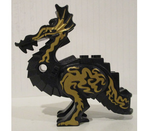 LEGO Black Dragon Body with Golden Flames
