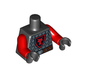 LEGO Schwarz Drachen Soldier Torso (76382 / 88585)