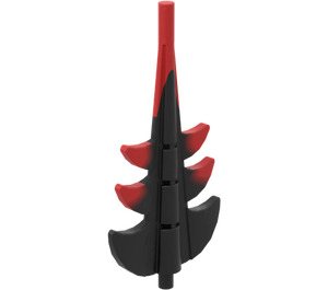 LEGO Black Dragon Tail with Marbled Red (51874)