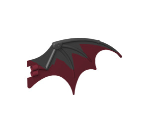 LEGO Black Dragon Wing 19 x 11 with Dark Red Trailing Edge (51342 / 57004)