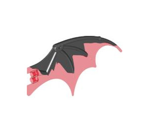 LEGO Black Dragon Wing 19 x 11 with Red Trailing Edge (51342 / 57004)