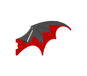 LEGO Black Dragon Wing with Dark Red Trailing Edge (57004)
