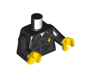 LEGO Zwart Driver Ferrari 812  met Haar Minifig Torso (973 / 76382)