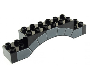 LEGO Black Duplo Arch Brick 2 x 10 x 2 with Stonework Pattern (51704 / 51913)