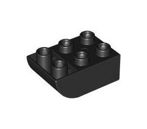 LEGO Black Duplo Brick 2 x 3 with Inverted Slope Curve (98252)