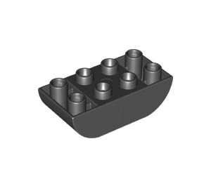 LEGO Black Duplo Brick 2 x 4 with Curved Bottom (98224)