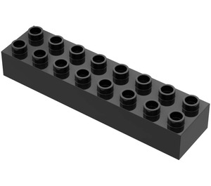 LEGO Schwarz Duplo Backstein 2 x 8 (4199)