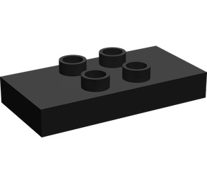 LEGO Black Duplo Tile 2 x 4 x 0.33 with 4 Center Studs (Thick) (6413)