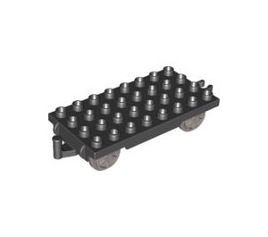 LEGO Black Duplo Train Wagon 4 x 8 with Moveable Hook (64666 / 76349)