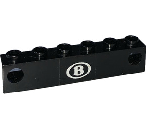 LEGO Black Electric Light Prism 1 x 6 Holder with Logo Belgiantrain NMBS/SNCB Sticker