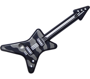 LEGO Schwarz Electric ML Model Guitar mit Grau Streifen (17356 / 39693)