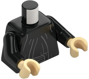 LEGO Black Emperor Palpatine with Tan Head, Stretchy Cape and Open Bottom Hood (White Pupils) Minifig Torso (973 / 76382)