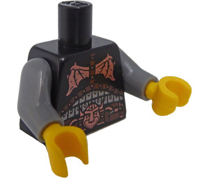 LEGO Zwart Evil Dwerg Torso met Koper Decoratie (973 / 88585)