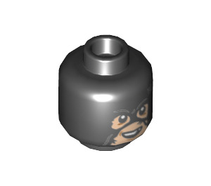 LEGO Black Executioner Minifigure Head (Recessed Solid Stud) (3626 / 53146)