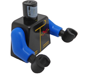 LEGO Schwarz Extreme Team Torso mit rot X und Gelb Zipper und Pockets mit Blau Arme und Schwarz Hände (973 / 73403)