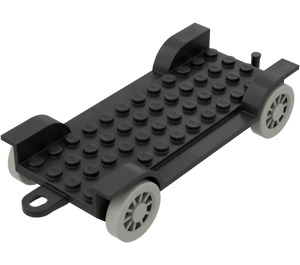 LEGO Musta Fabuland Auto Alusta 12 x 6 Old jossa Hitch